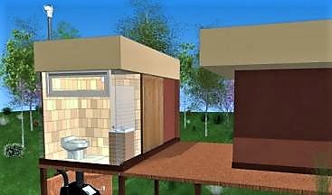 Design scheme of a pre-fabricated composting toilet for a cottage housing. Source: ENVIROLET (n.y.). 